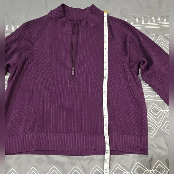 Lululemon Rest Less Cropped Half Zip Size 4 In Magenta - Picture 4 of 6